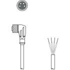 Leuze Electronic - KD U-M8-4W-P1-150 Connexion 1: Connecteur rond, M8, Coudé, Prise femelle, 4 pôle