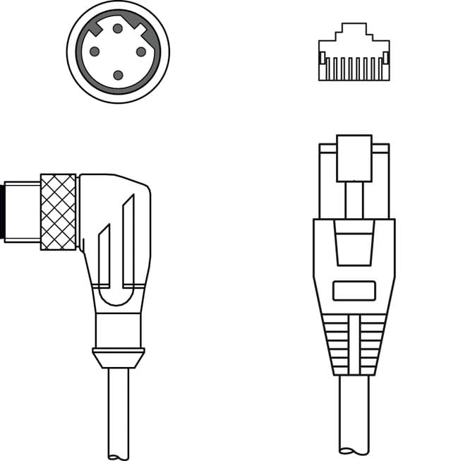 Leuze Electronic - KSS ET-M12-4W-RJ45-A-P7-030 Adapté pour interface: Ethernet Connexion 1: Connect