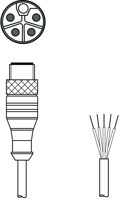 Leuze Electronic - KD PL-M12-5A-P0-100 Adapté pour: MD 748i Connexion 1: Connecteur rond, M12, Axia