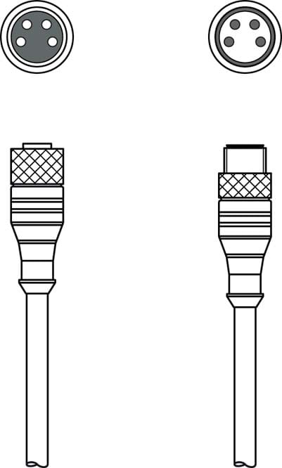Leuze Electronic - KDS U-M8-4A-M8-4A-P1-030 Connexion 1: Connecteur rond, M8, Axiale, Prise femelle