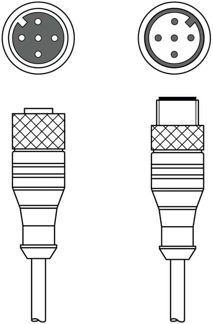 Leuze Electronic - KDS S-M12-5A-M12-5A-P1-200 Connexion 1: Connecteur rond, M12, Axiale, Prise feme