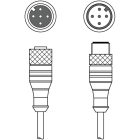Leuze Electronic - KDS S-M12-5A-M12-5A-P1-200 Connexion 1: Connecteur rond, M12, Axiale, Prise feme