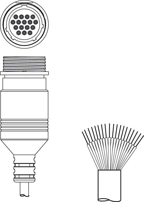 Leuze Electronic - KD S-M30-16A-V1-500 Connexion 1: Connecteur rond, M30, Axiale, Prise femelle, 16