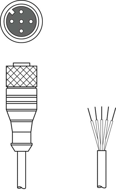 Leuze Electronic - KD S-M12-5A-P1-300 Connexion 1: Connecteur rond, M12, Axiale, Prise femelle, Cod