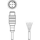Leuze Electronic - KS S-M12-5A-P1-250 Connexion 1: Connecteur rond, M12, Axiale, Prise mâle, Codage