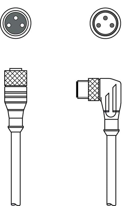 Leuze Electronic - KDS U-M8-3A-M8-3W-P1-003-A01 Connexion 1: Connecteur rond, M8, Axiale, Prise fem
