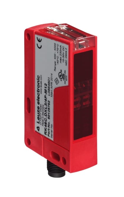 Leuze Electronic - RK46C.DL3/2N-M12 Application: Détection de sacs en polyéthylène sur la bande tra