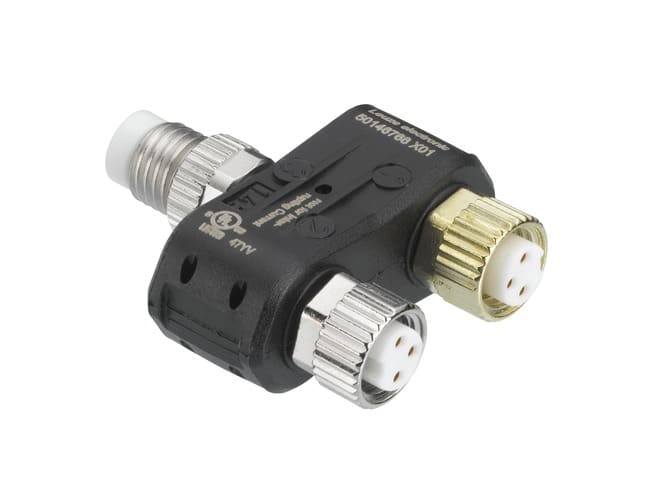 Leuze Electronic - YV U-SDD-84-83-83-X01 Nombre de connexions: 3 pièce(s) Connexion 1: Connecteur r