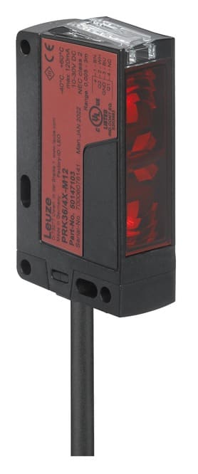 Leuze Electronic - PRK36.D/2 Application: Détection d'objets sous film étirable Portée limite: 0,3