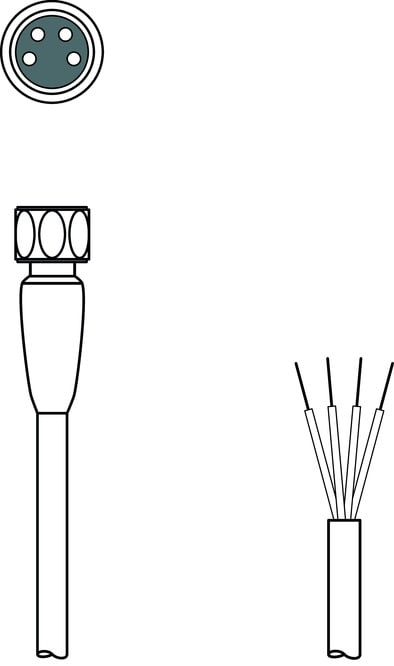 Leuze Electronic - KD U-M8-4A-T0-050 F+B Connexion 1: Connecteur rond, M8, Axiale, Prise femelle, C
