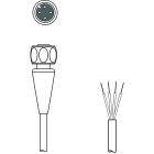 Leuze Electronic - KD U-M12-4A-T0-100 F+BConnexion 1: Connecteur rond, M12, Axiale, Prise femelle,