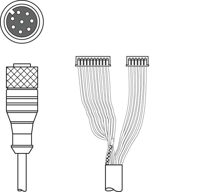 Leuze Electronic - KB JST-M12A-8P-3000 Adapté pour interface: RS 232 Connexion 1: Connecteur rond,