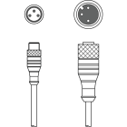Leuze Electronic - KDS U-M8-3A-M12-3A-P1-006 Connexion 1: Connecteur rond, M8, Axiale, Prise mâle,