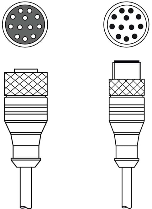 Leuze Electronic - KDS S-M12-CA-M12-CA-P1-100 Connexion 1: Connecteur rond, M12, Axiale, Prise feme