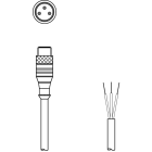Leuze Electronic - KS U-M8-3A-P1-100 Connexion 1: Connecteur rond, M8, Axiale, Prise mâle, 3 pôles