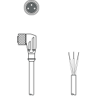 Leuze Electronic - KD U-M8-3W-P1-200Connexion 1: Connecteur rond, M8, Coudé, Prise femelle, 3 pôles