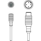 Leuze Electronic - K-DS M8A-M12A-4P-0,3m-PVC Connexion 1: Connecteur rond, M8, Axiale, Prise femell