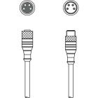 Leuze Electronic - KDS U-M8-4A-M8-4A-P1-006 Connexion 1: Connecteur rond, M8, Axiale, Prise femelle
