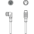 Leuze Electronic - KDS U-M8-3W-M8-3A-P1-006 Connexion 1: Connecteur rond, M8, Coudé, Prise femelle,
