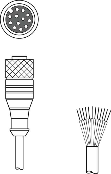 Leuze Electronic - KD U-M12-CA-P1-050 Connexion 1: Connecteur rond, M12, Axiale, Prise femelle, Cod
