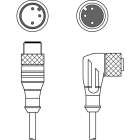 Leuze Electronic - KDS U-M12-3W-M12-3A-P1-010 Connexion 1: Connecteur rond, M12, Coudé, Prise femel
