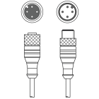 Leuze Electronic - KDS U-M12-4A-M12-4A-P1-100 Connexion 1: Connecteur rond, M12, Axiale, Prise feme