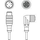 Leuze Electronic - KDS U-M12-4W-M12-4A-P1-050-3DP Connexion 1: Connecteur rond, M12, Coudé, Prise f