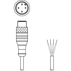 Leuze Electronic - KS U-M12-4A-V1-050Connexion 1: Connecteur rond, M12, Axiale, Prise mâle, Codage