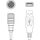 Leuze Electronic - KB M12A-8P-USB-3000 Adapté pour interface: USB Connexion 1: Connecteur rond, M12