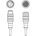 Leuze Electronic - KDS S-M12-8A-M12-8A-P1-100 Connexion 1: Connecteur rond, M12, Axiale, Prise feme