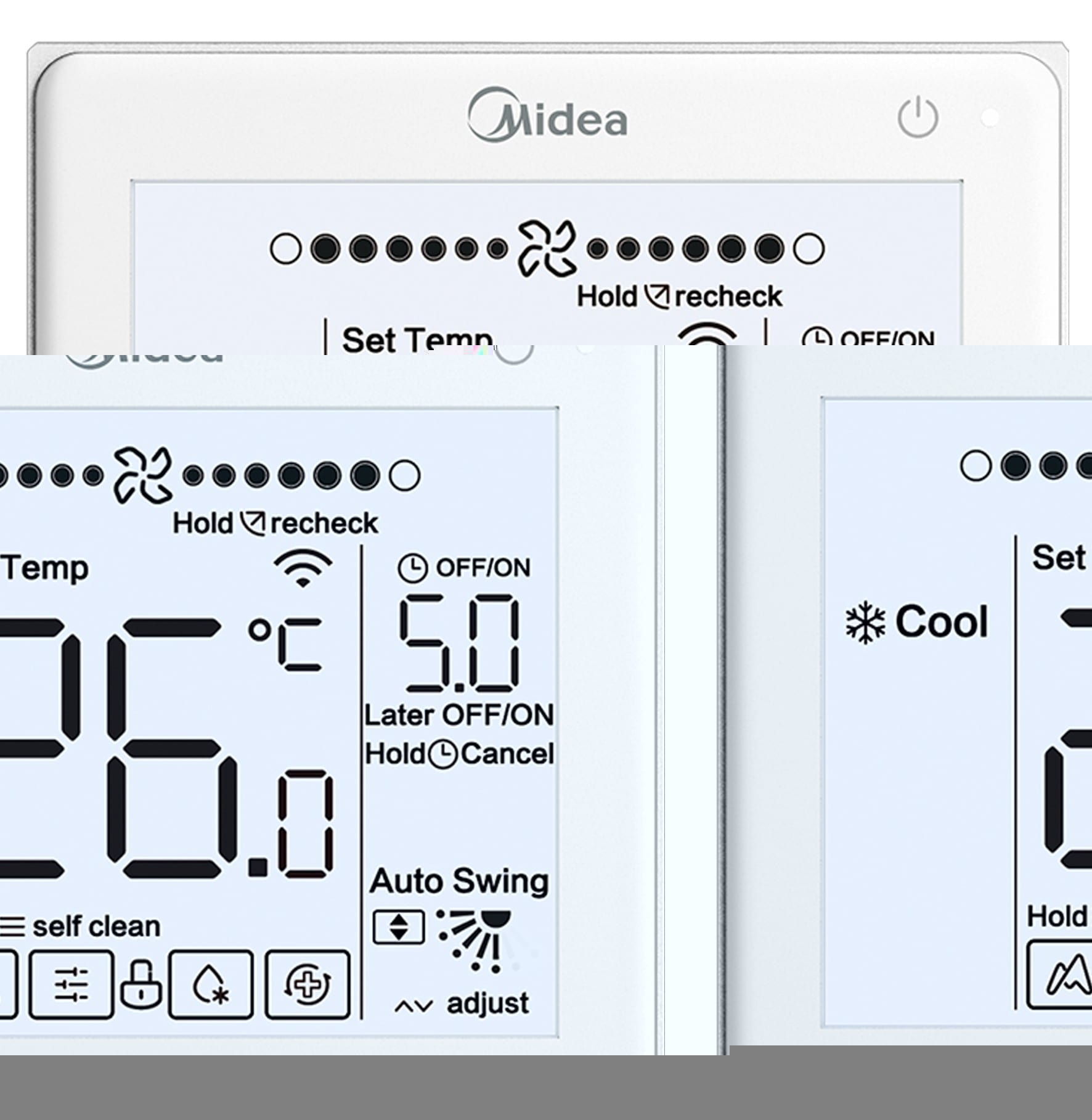 Midea - Telecommande filaire uniquement gamme EXCELLENCE UI série 2 jusqu'à 16 UI
