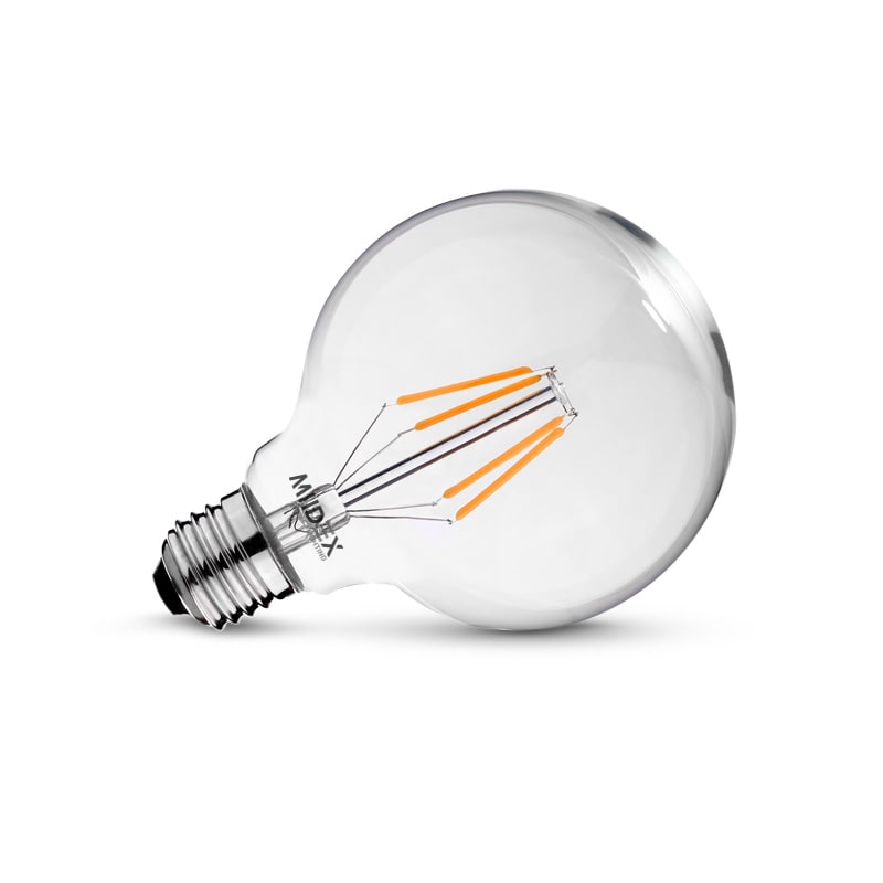 Miidex Lighting - LED FIL COB GLOBE G125 E27 8W 4000K CLR DIM BOITE