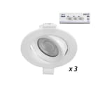 Miidex Lighting - CARAT II SPOT DIAM 90MM BLC 5W 3000K DIM + CONNECT PACK DE 3