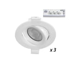 Miidex Lighting - CARAT II SPOT DIAM 90MM BLC 5W 4000K DIM + CONNECT PACK DE 3
