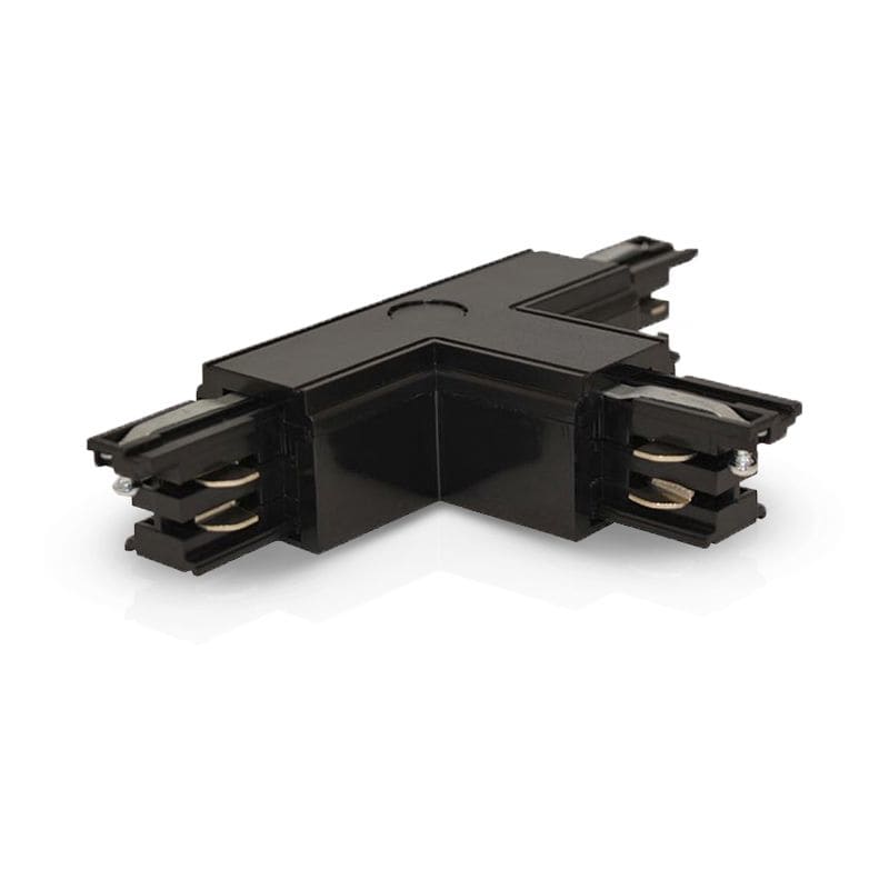 Miidex Lighting - RAIL 3A CONNECT TRIPHASE FORME T NOIR GAUCHE CIRCUIT EXTERIEUR 230V