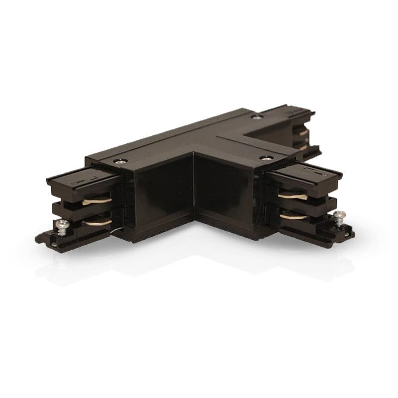 Miidex Lighting - RAIL 3A CONNECT TRIPHASE FORME T NOIR GAUCHE CIRCUIT INTERIEUR 230V