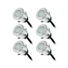 Miidex Lighting - TERRASSO KIT SPOT 6 X 0,6W 12V BLEU ROND IP67 + ALIM