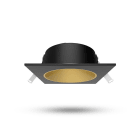 Miidex Lighting - ECLAT CCT II COLLERETTE BASSE LUM CARRE/ROND NOIR + INTER DORE