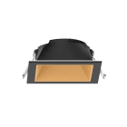 Miidex Lighting - ECLAT CCT II COLLERETTE BASSE LUM CARRE/CARRE NOIR + INTER DORE