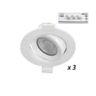 Miidex Lighting - CARAT II SPOT DIAM 90MM BLC 5W 3000K DIM + CONNECT PACK DE 3
