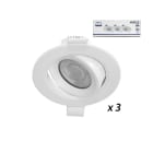 Miidex Lighting - CARAT II SPOT DIAM 90MM BLC 5W 4000K DIM + CONNECT PACK DE 3