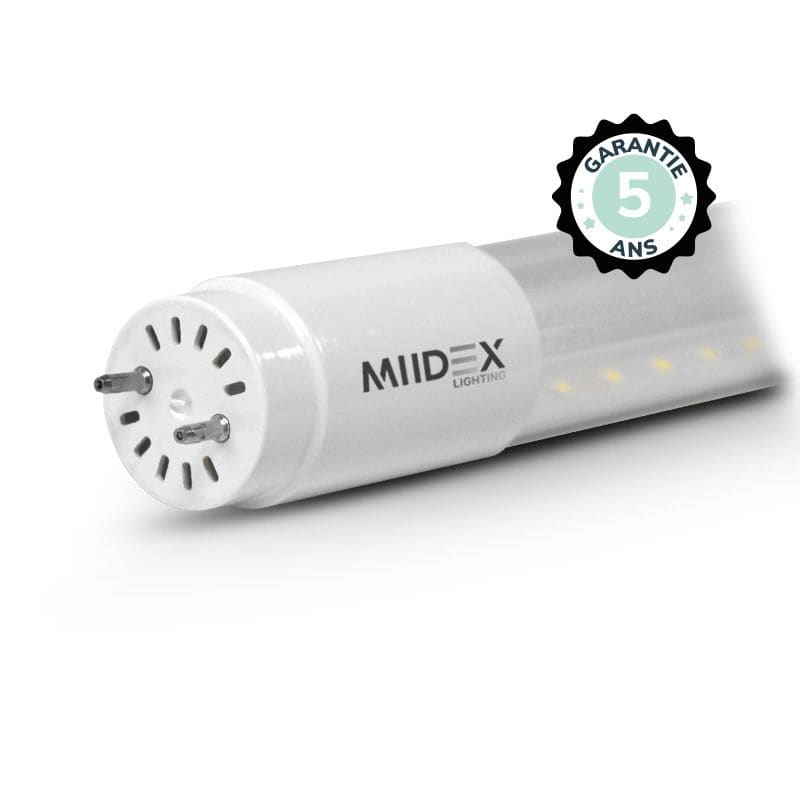 Miidex Lighting - TUBE LED T8 1200MM 12W 4000K TRANS180LM/W  85-265V LN STARTER 5A (X10)