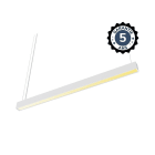 Miidex Lighting - PROLINE LINEAIRE PRISMATIQUE 1200MM 32W 2CCT DIM DALI BLC UGR<19 5ANS