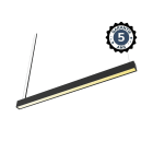 Miidex Lighting - PROLINE LINEAIRE PRISMATIQUE 1500MM 40W 2CCT DIM DALI NOIR UGR<19 5ANS