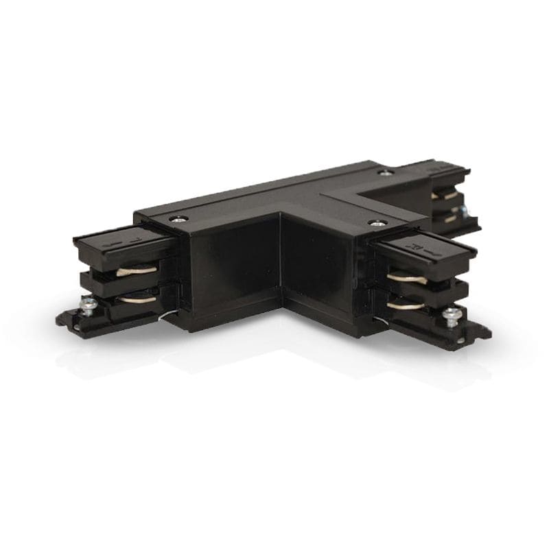 Miidex Lighting - RAIL 3A CONNECT TRIPHASE FORME T NOIR DROIT CIRCUIT INTERIEUR 230V