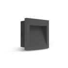Miidex Lighting - ZEPHYR ENCASTRE MURAL 90X90MM 3W 3000K ALU + VERRE
