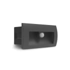 Miidex Lighting - ZEPHYR ENCASTRE MURAL 140X70MM 6.5W 3000K ALU + VERRE + DETECTEUR IR