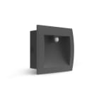 Miidex Lighting - ZEPHYR ENCASTRE MURAL 140X140MM 6.5W 3000K ALU + VERRE + DETECTEUR IR
