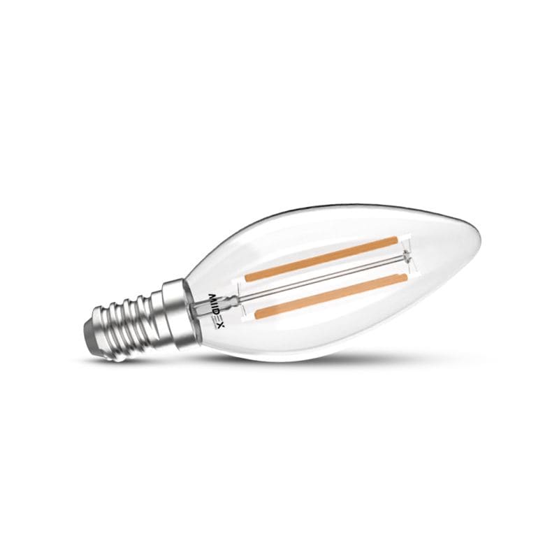 Miidex Lighting - LED FIL COB FLAMME E14 2W 2700K CLR