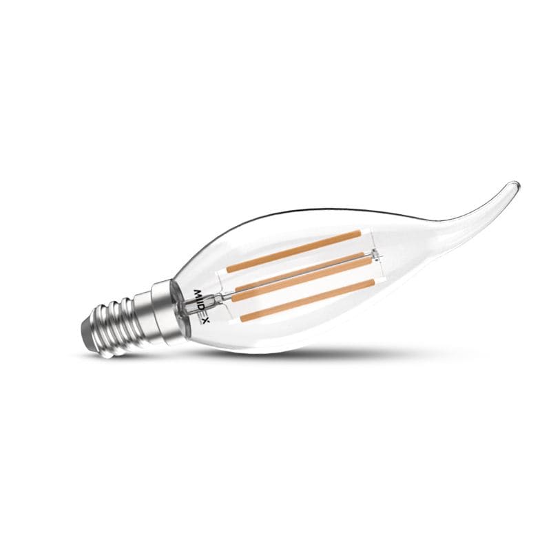 Miidex Lighting - LED FIL COB COUP DE VENT E14 4W 2700K CLR